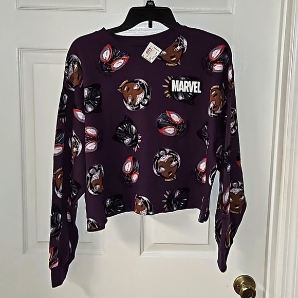 Marvel Tops - Marvel Disney Black Panther Shuri Spiderman Purple Red White Brown Long Sleeve L